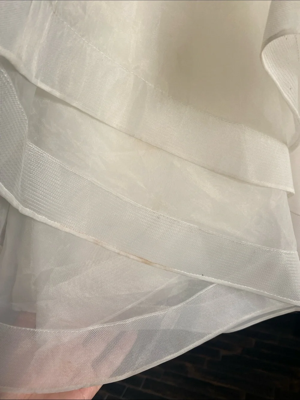 David's Bridal Girls Ivory Flower Girl Dress - Picture 6 of 8